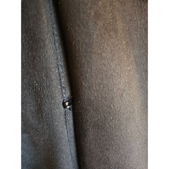 Zara Basic Black Faux Suede Jacket W/ Beaded Embellished Cuffs Hook & Eye Closur - Picture 4 of 13